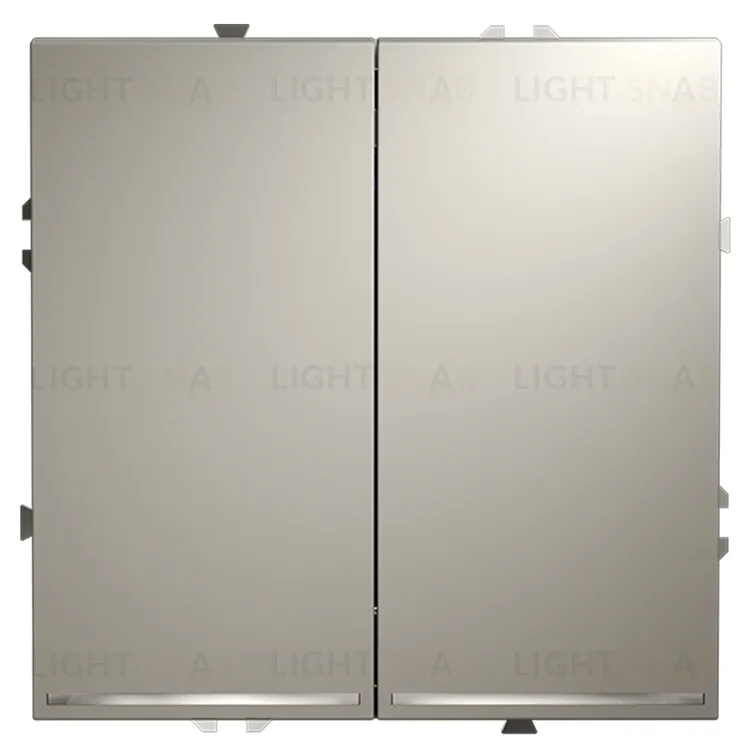 Выключатель двухклавишный с подсветкой Voltum S70 10А, кашемир VLS020203 VLS020203