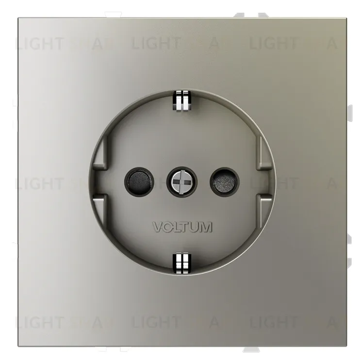 Розетка с заземлением со шторками Voltum S70 16А, безвинтовой зажим, шелк VLS040204 VLS040204