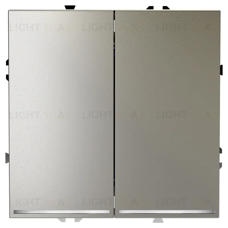 Выключатель двухклавишный проходной с подсветкой Voltum S70 10А, шелк VLS020404 VLS020404