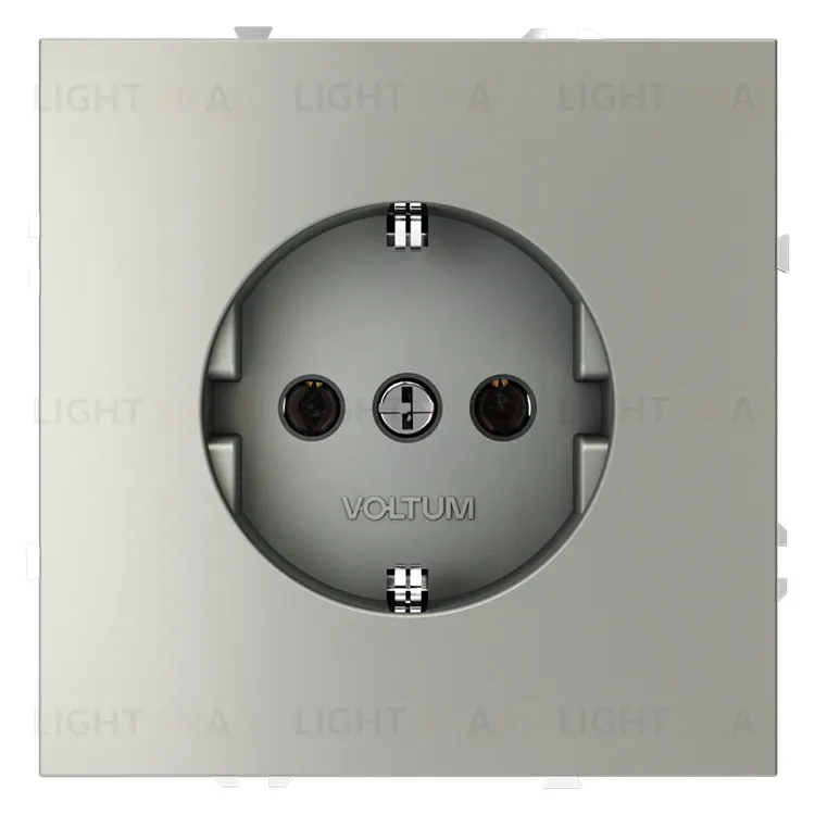 Розетка с заземлением Voltum S70 16А, безвинтовой зажим, сталь VLS040105 VLS040105