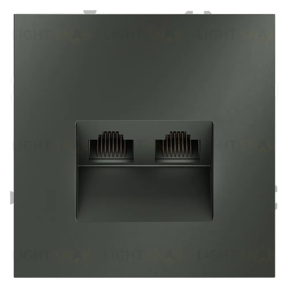 Розетка компьютерная двойная Voltum S70 RJ45 6Е кат., титан VLS060206 VLS060206