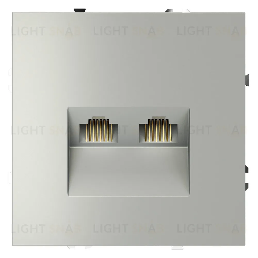 Розетка компьютерная двойная Voltum S70 RJ45 6Е кат., сталь VLS060205 VLS060205