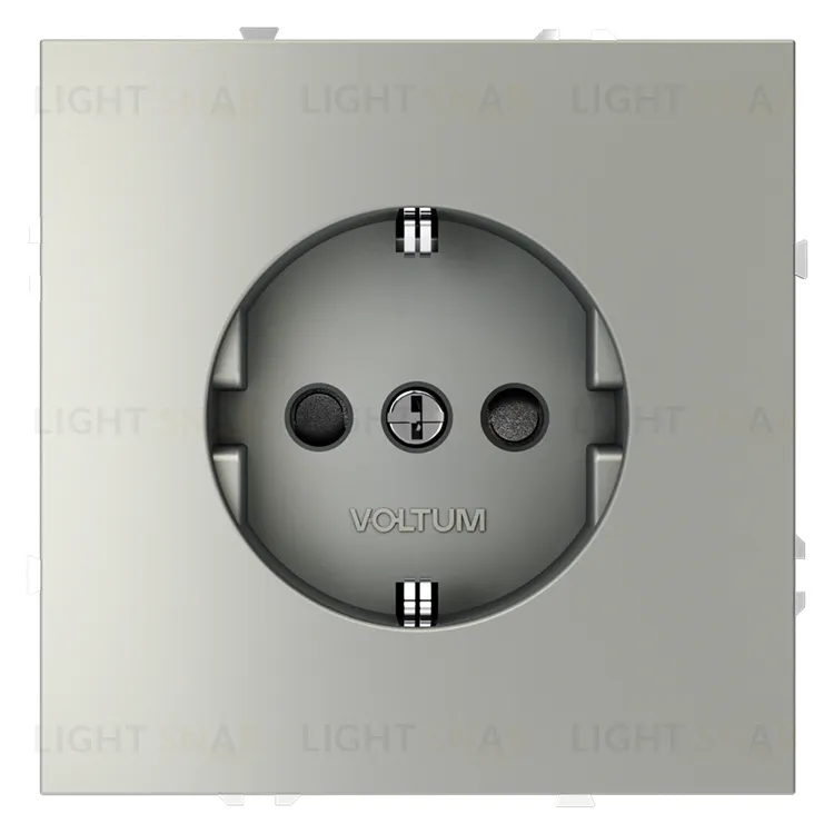 Розетка с заземлением со шторками Voltum S70 16А, безвинтовой зажим, сталь VLS040205 VLS040205