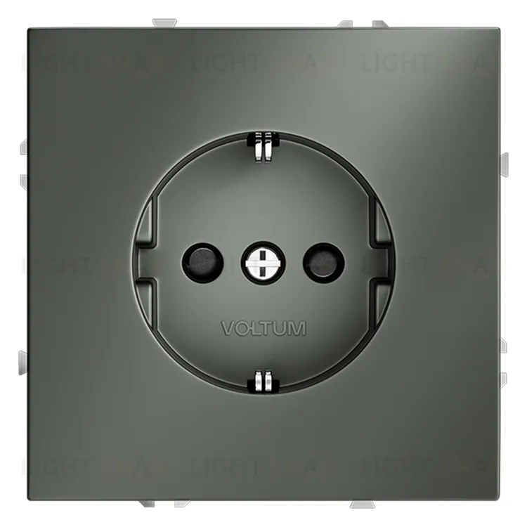 Розетка с заземлением со шторками Voltum S70 16А, безвинтовой зажим, титан VLS040206 VLS040206