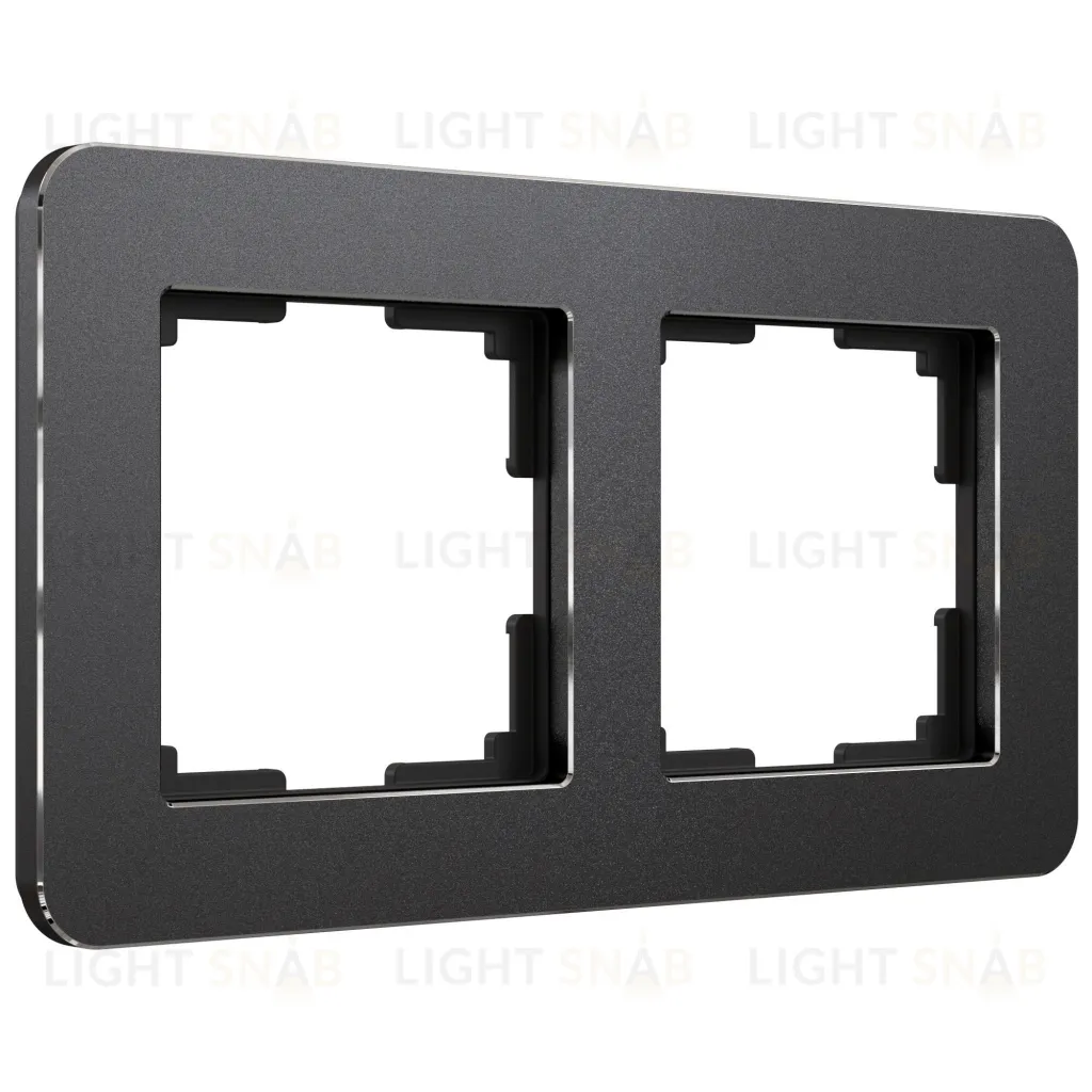 Рамка двойная Werkel Platinum черный алюминий a059213 a059213