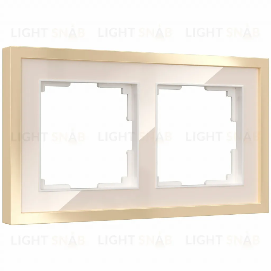 Рамка двойная Werkel Baguette айвори-латунь a060235 a060235