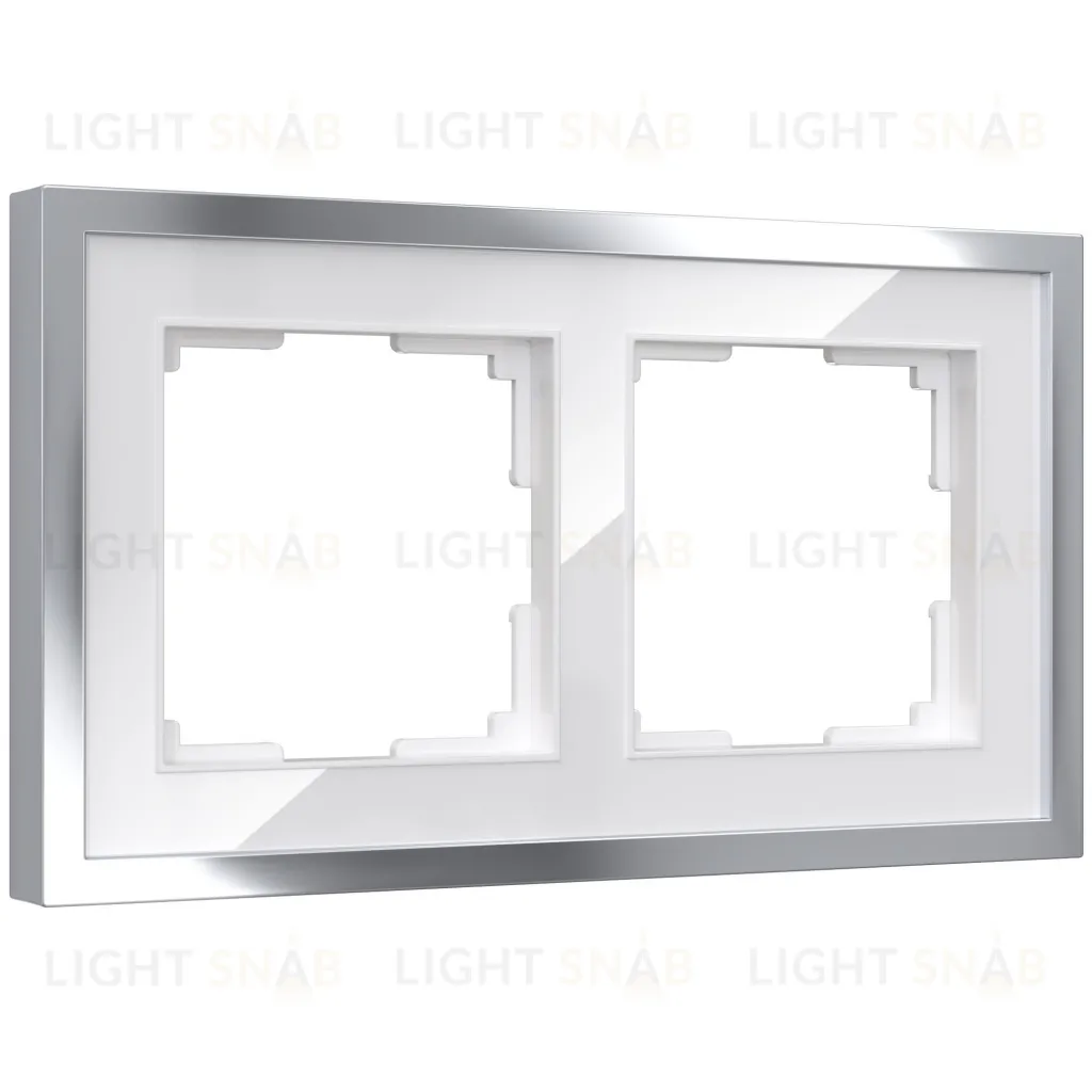 Рамка двойная Werkel Baguette белый-серебро a060231 a060231