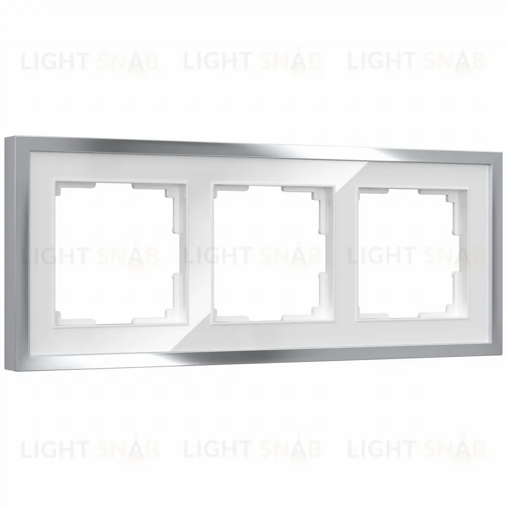 Рамка тройная Werkel Baguette белый-серебро a060232 a060232