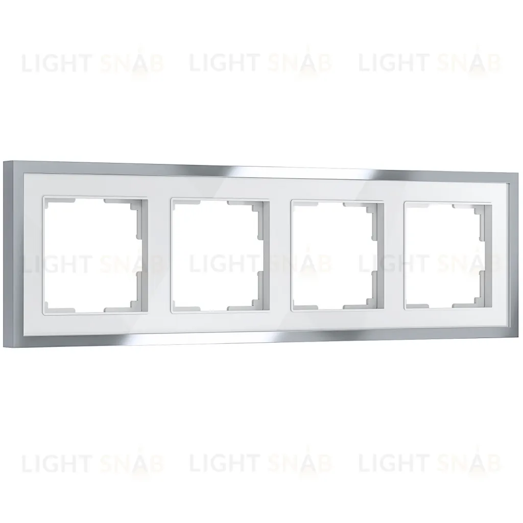 Рамка четверная Werkel Baguette белый-серебро a062782 a062782