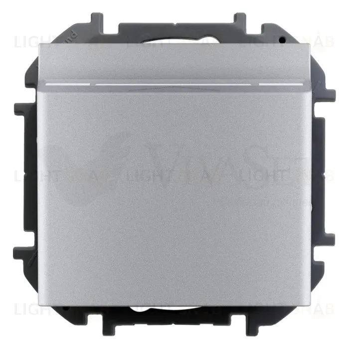 Выключатель для гостиничных номеров с подсветкой 6А/250В Daccord (Legrand) INSPIRIA алюминий 673802 673802