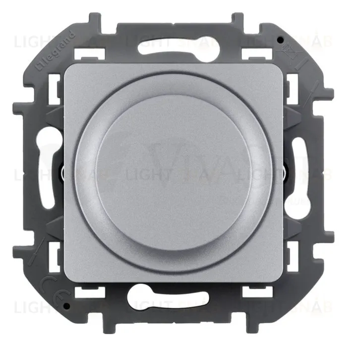 Светорегулятор с поворотной ручкой, без нейтрали LED 5-75Вт, 5-300 Вт для ламп накал. Legrand Valena Life, алюминий 673792 673792