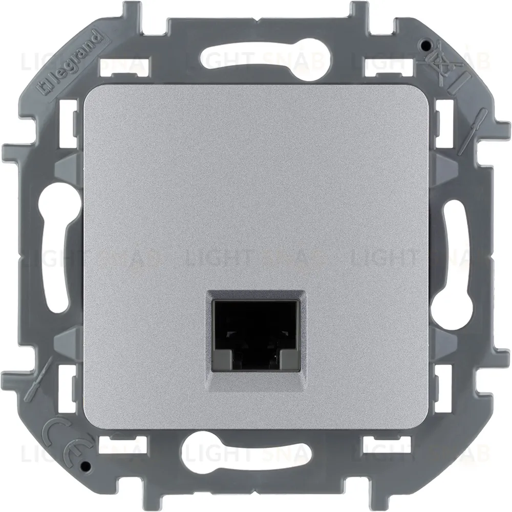 Розетка компьютерная одинарная 6 кат, RJ 45, UTP Daccord (Legrand) INSPIRIA, алюминий 673832 673832