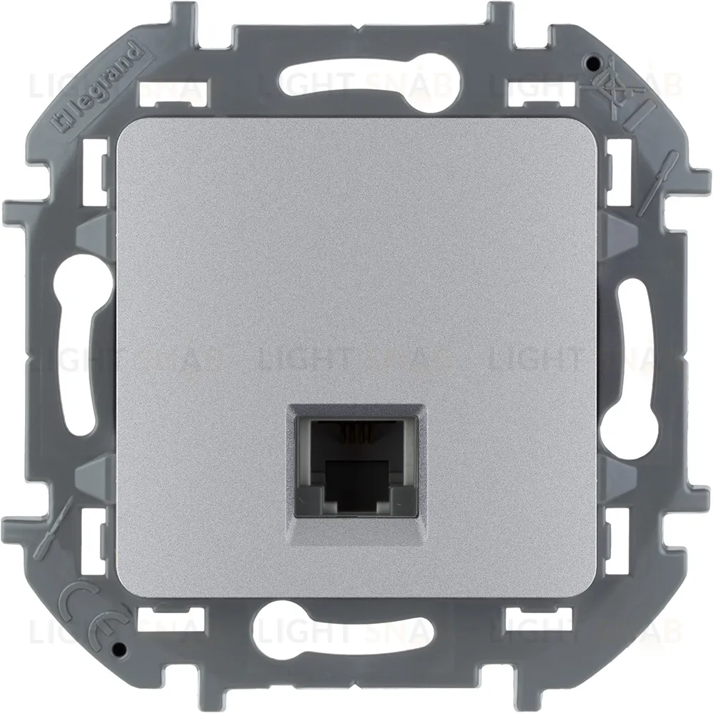 Розетка телефонная одинарная RJ 11 Daccord (Legrand) INSPIRIA, алюминий 673822 673822