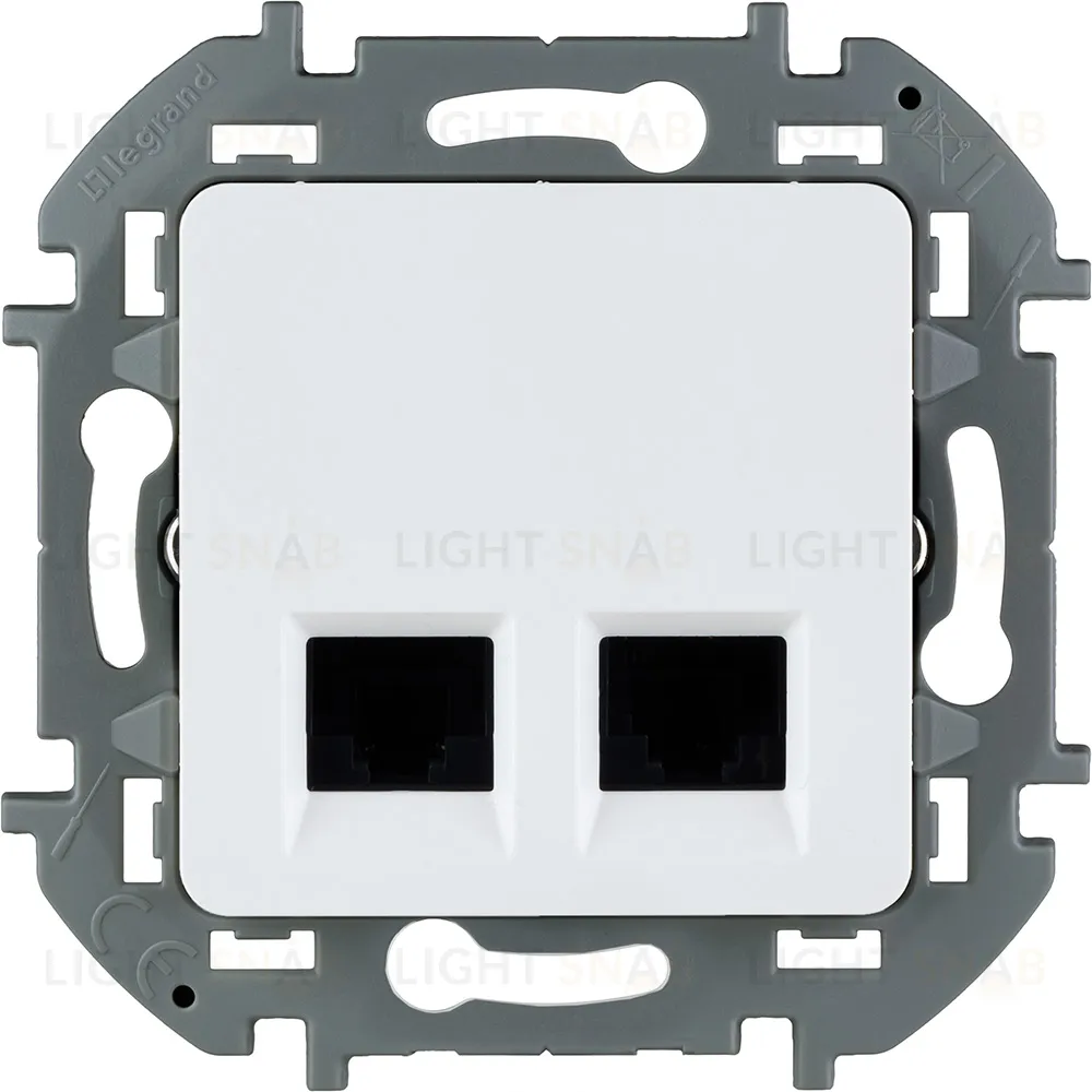 Розетка компьютерная двойная 6 кат, RJ 45, UTP Daccord (Legrand) INSPIRIA, белый 673840 673840