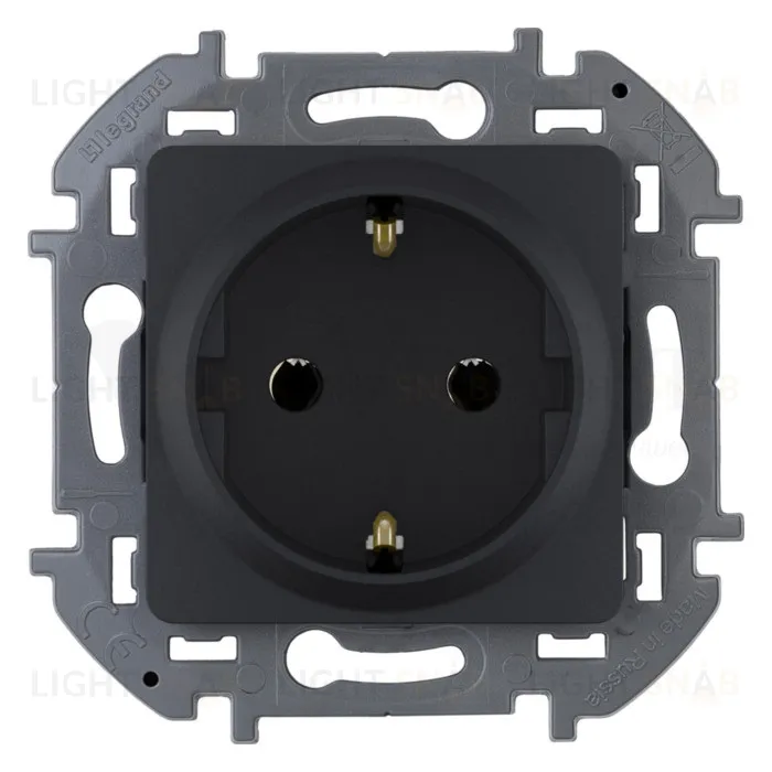 Розетка с заземлением 16A/250В винтовой зажим Daccord (Legrand) INSPIRIA, антрацит 673723 673723