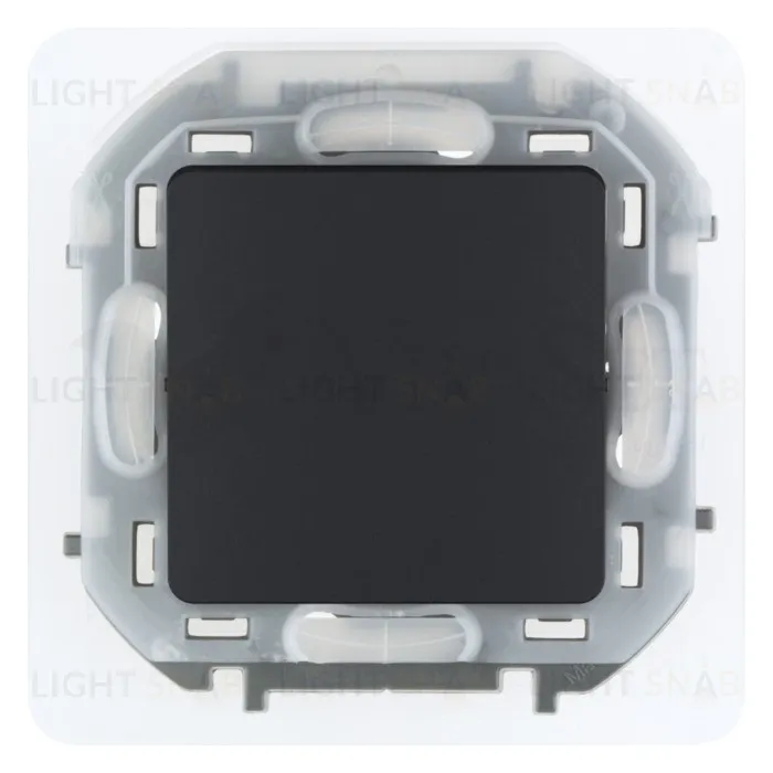 Выключатель одноклавишный проходной (из 2-х мест) IP44 Daccord (Legrand) INSPIRIA 10A/250В, антрацит 673673 673673