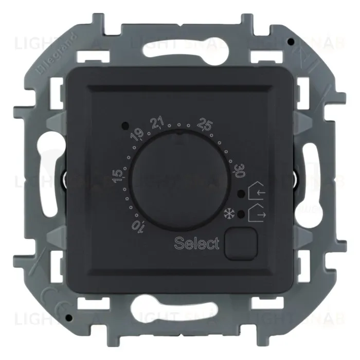 Термостат с датчиком для теплых полов 16A/230В Daccord (Legrand) INSPIRIA, антрацит 673813 673813