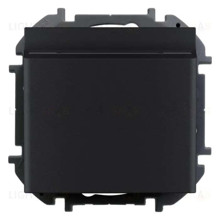 Выключатель для гостиничных номеров с подсветкой 6А/250В Daccord (Legrand) INSPIRIA антрацит 673803 673803