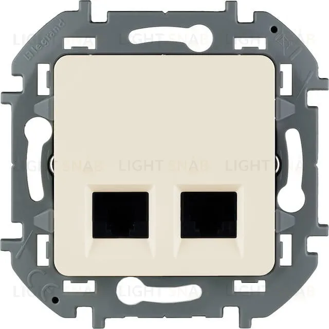 Розетка компьютерная двойная 5 кат, RJ 45, UTP Daccord (Legrand) INSPIRIA, слоновая кость 673836 673836