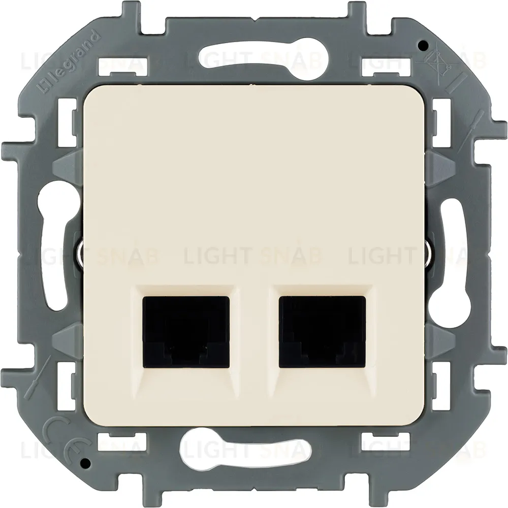 Розетка компьютерная двойная 6 кат, RJ 45, UTP Daccord (Legrand) INSPIRIA, слоновая кость 673841 673841