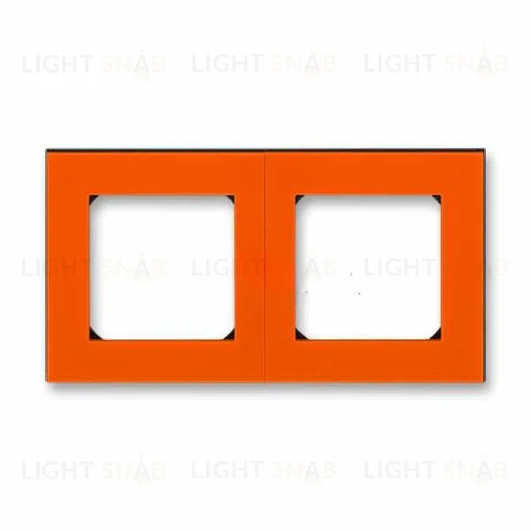 Рамка двойная ABB Levit оранжевый-дымчатый чёрный 2CHH015020A6066 2CHH015020A6066