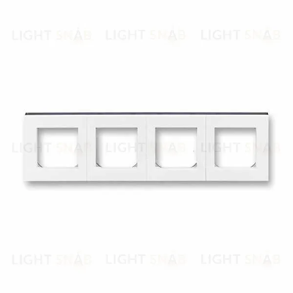 Рамка четверная ABB Levit белый-дымчатый чёрный 2CHH015040A6062 2CHH015040A6062