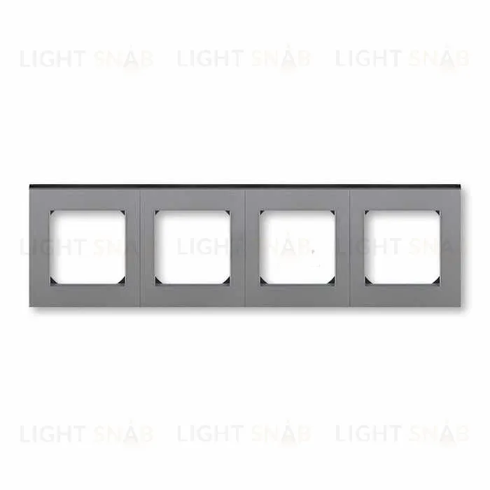 Рамка четверная ABB Levit сталь-дымчатый чёрный 2CHH015040A6069 2CHH015040A6069