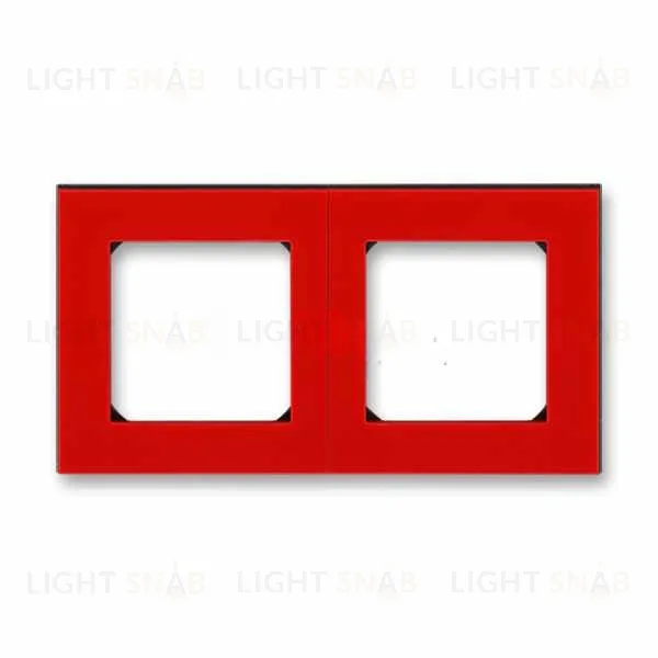 Рамка двойная ABB Levit красный-дымчатый чёрный 2CHH015020A6065 2CHH015020A6065