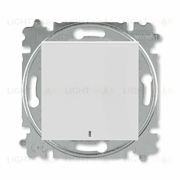 Выключатель кнопочный одноклавишный с подсветкой ABB Levit, 10 А, серый-белый 2CHH599147A6016 2CHH599147A6016