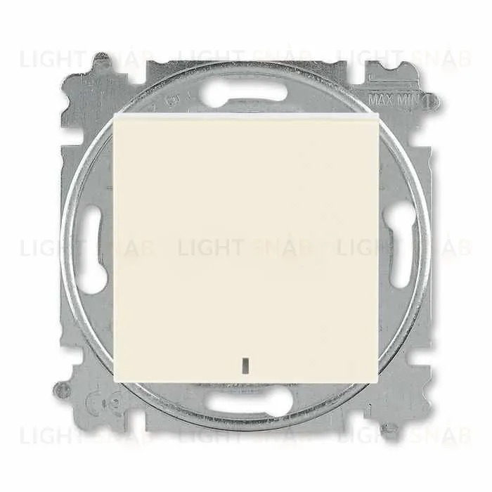 Переключатель одноклавишный с подсветкой ABB Levit (с 2-х мест) 10А, слоновая кость-белый 2CHH590646A6017 2CHH590646A6017