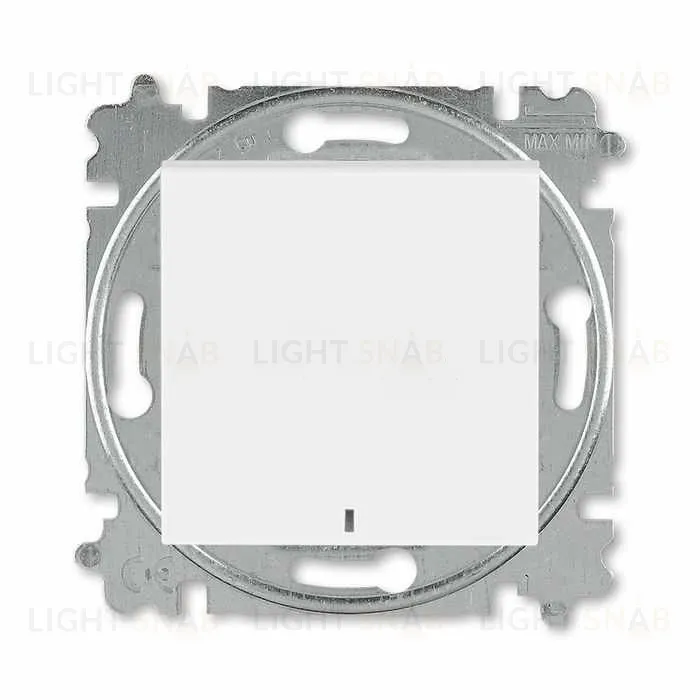 Выключатель кнопочный одноклавишный с подсветкой ABB Levit, 10 А, белый-ледяной 2CHH599147A6001 2CHH599147A6001