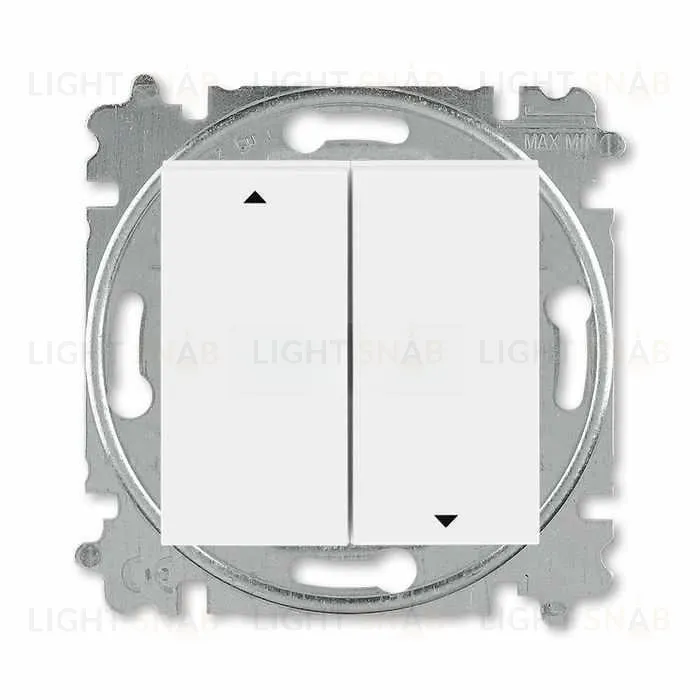 Выключатель управления жалюзи кнопочный ABB Levit, белый-белый 2CHH598845A6003 2CHH598845A6003