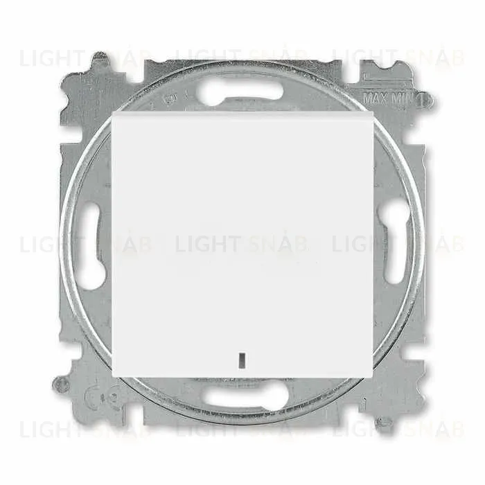 Переключатель одноклавишный с подсветкой ABB Levit (с 2-х мест) 10А, белый-ледяной 2CHH590646A6001 2CHH590646A6001