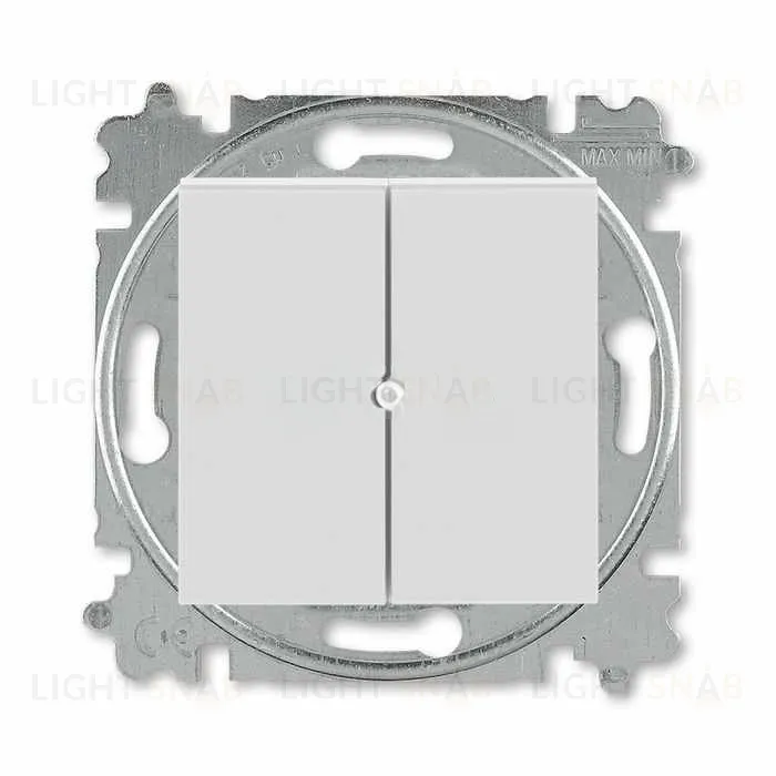 Переключатель двухклавишный ABB Levit (с 2-х мест), 10А, серый-белый 2CHH595245A6016 2CHH595245A6016