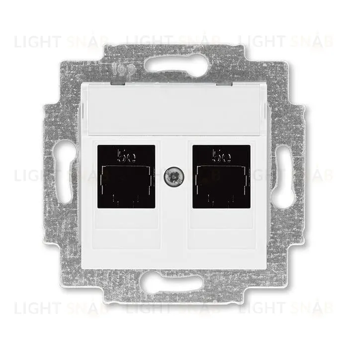 Розетка компьютерная двойная ABB Levit RJ45 5 кат, белый 2CHH295118A6003 2CHH295118A6003