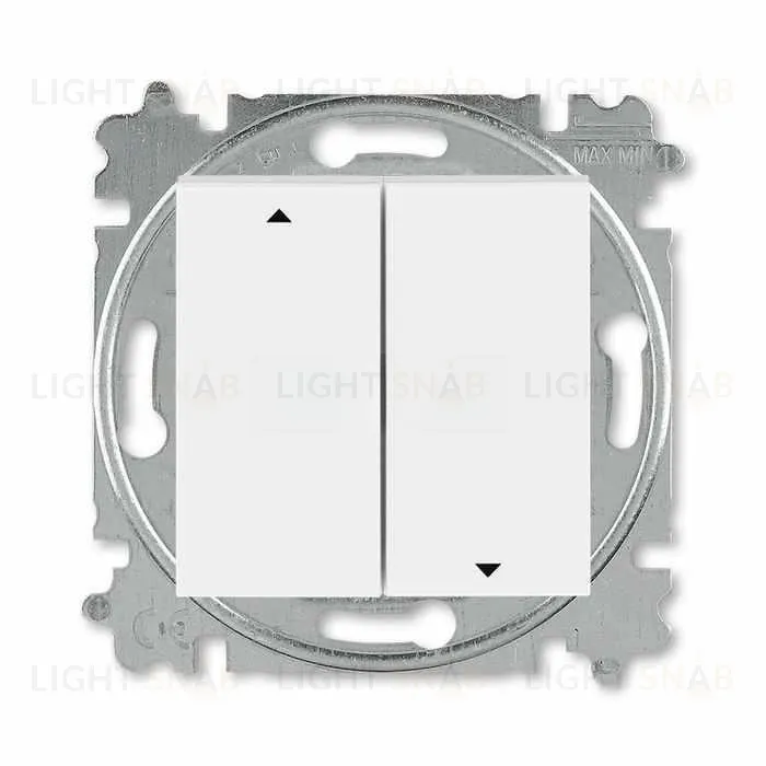 Выключатель управления жалюзи кнопочный ABB Levit, белый-ледяной 2CHH598845A6001 2CHH598845A6001