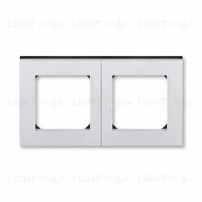 Рамка двойная ABB Levit серебро-дымчатый чёрный 2CHH015020A6070 2CHH015020A6070
