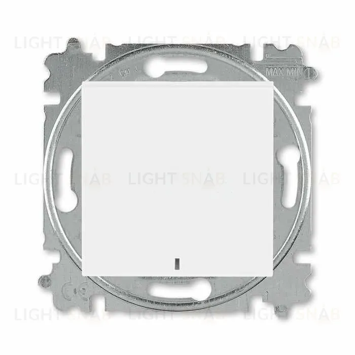 Выключатель кнопочный одноклавишный с подсветкой ABB Levit, 10 А, белый-белый 2CHH599147A6003 2CHH599147A6003