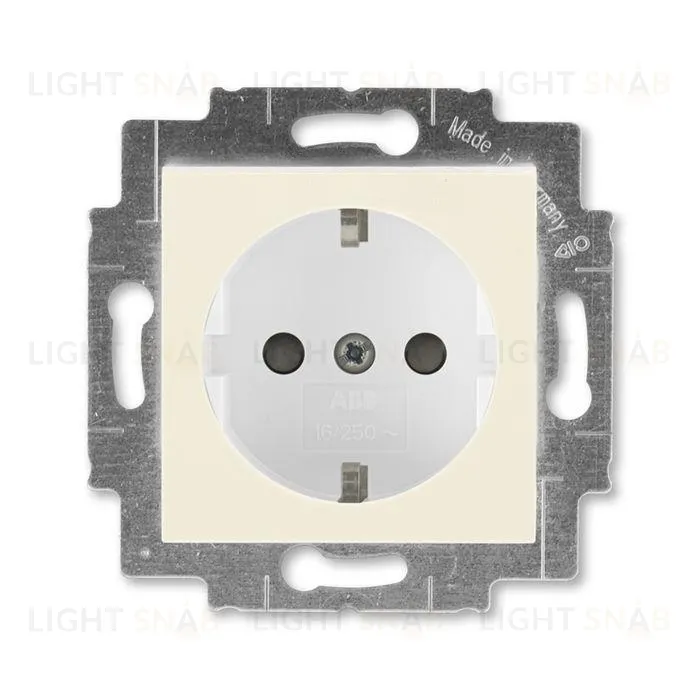 Розетка с заземлением со шторками, безвинтовой зажим ABB Levit, слоновая кость-белый 2CHH203457A6017 2CHH203457A6017
