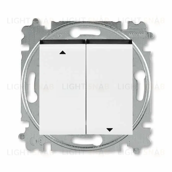 Выключатель управления жалюзи клавишный ABB Levit, белый-дымчатый чёрный 2CHH598945A6062 2CHH598945A6062