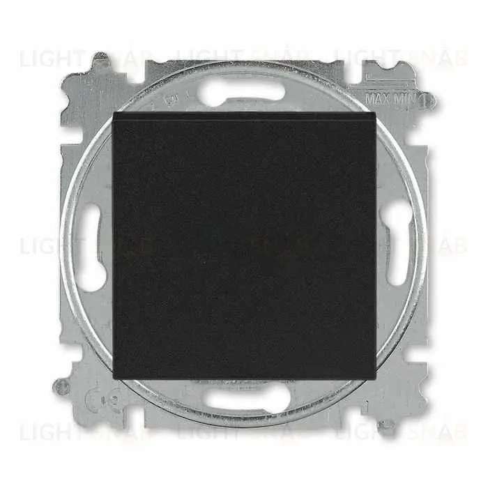 Выключатель кнопочный одноклавишный ABB Levit, 10 А, антрацит-дымчатый чёрный 2CHH599145A6063 2CHH599145A6063