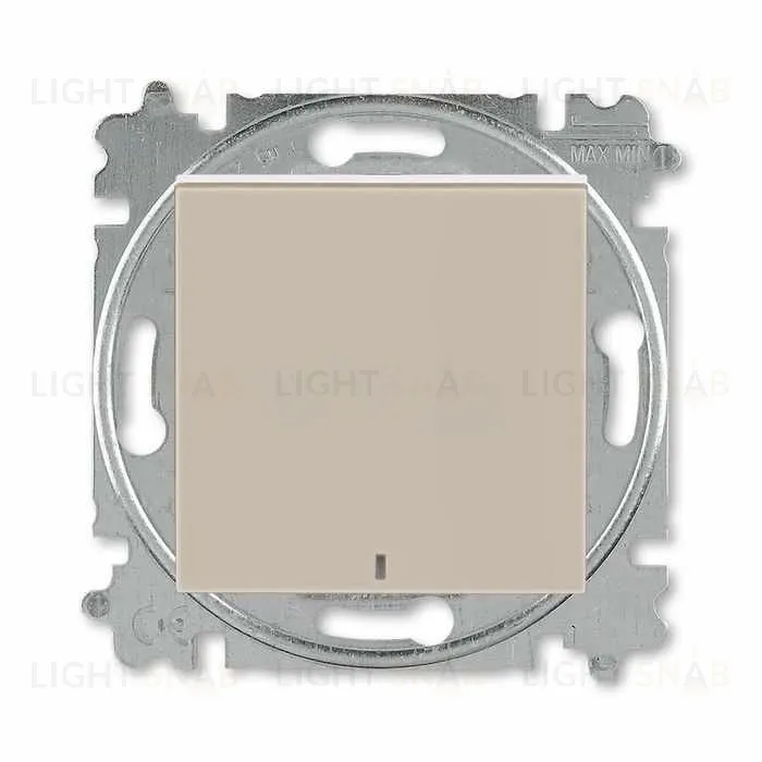 Выключатель кнопочный одноклавишный с подсветкой ABB Levit, 10 А, кофе макиато-белый 2CHH599147A6018 2CHH599147A6018