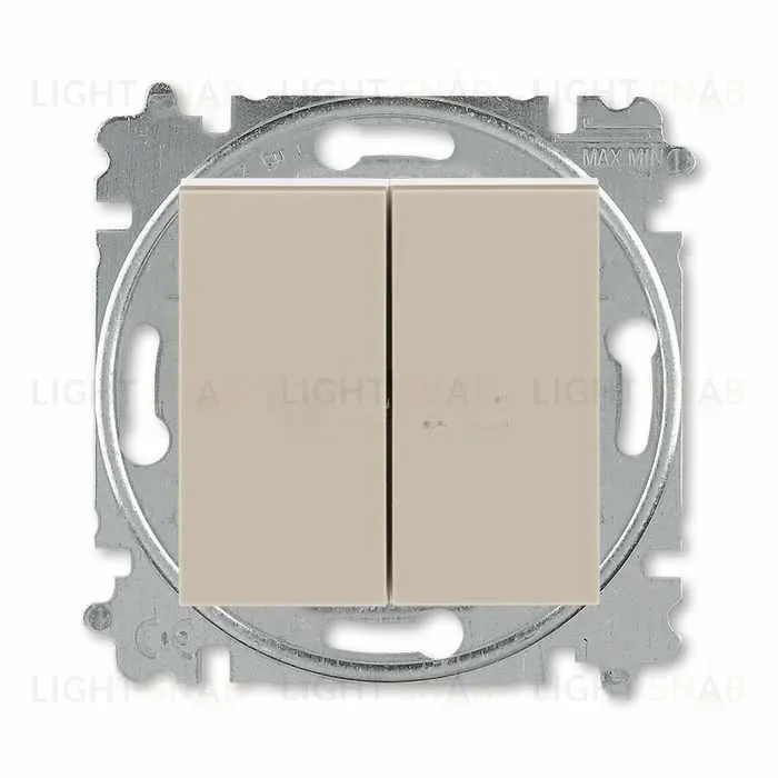 Выключатель двухклавишный ABB Levit, 10 А, кофе макиато-белый 2CHH590545A6018 2CHH590545A6018