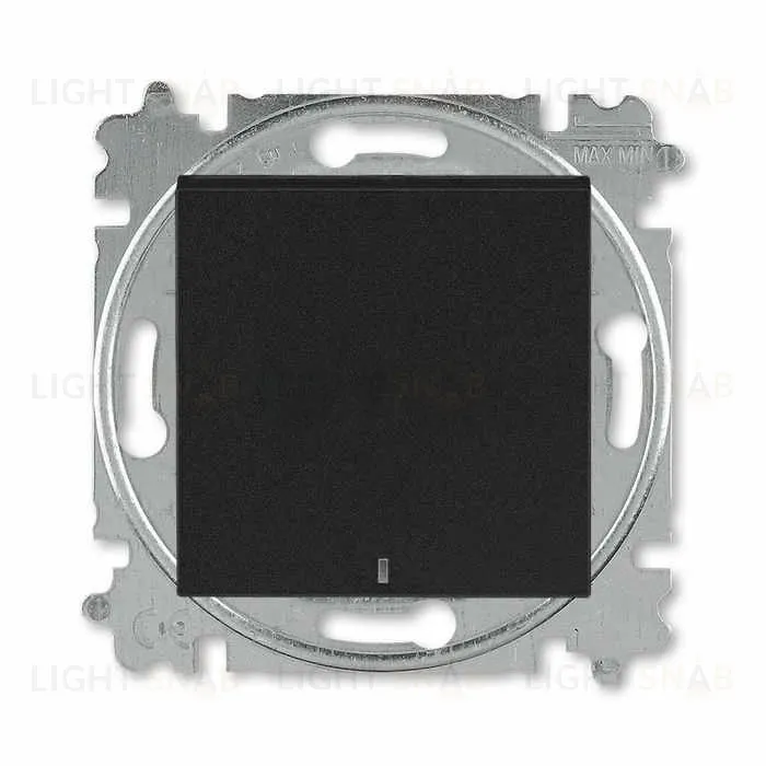 Переключатель одноклавишный с подсветкой ABB Levit (с 2-х мест) 10А, антрацит-дымчатый чёрный 2CHH590646A6063 2CHH590646A6063