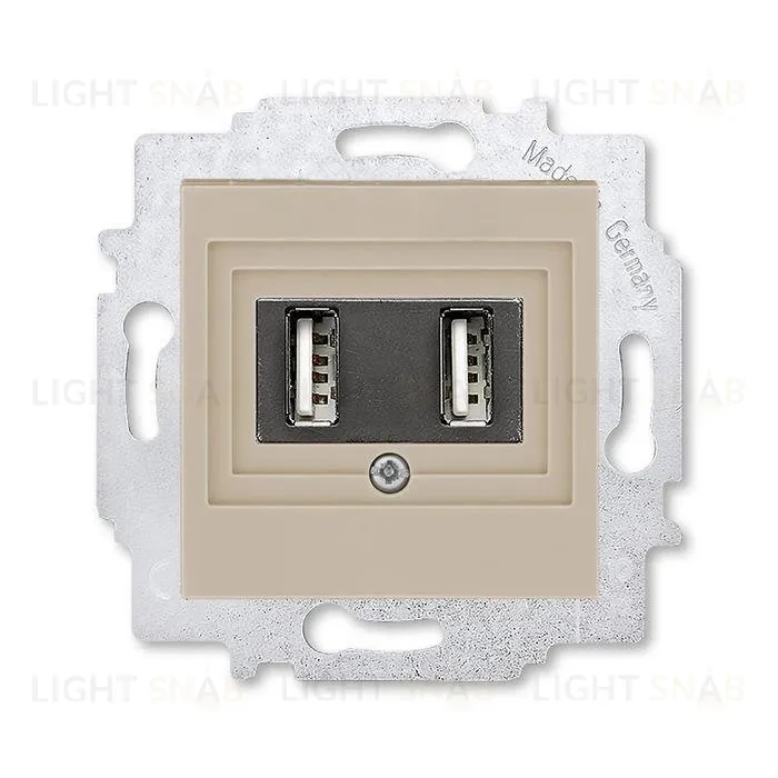 Usb розетка двойная для зарядки (1,4А) ABB Levit, кофе макиато 2CHH290040A6018 2CHH290040A6018