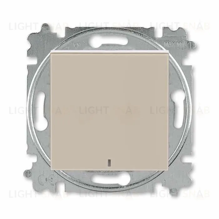 Выключатель одноклавишный с подсветкой ABB Levit, 10 А, кофе макиато-белый 2CHH590146A6018 2CHH590146A6018