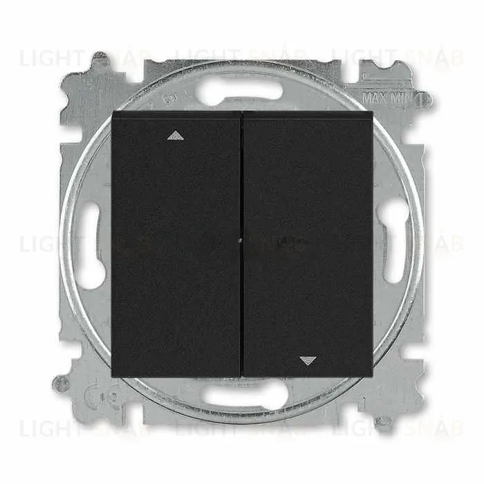 Выключатель управления жалюзи кнопочный ABB Levit антрацит-дымчатый чёрный 2CHH598845A6063 2CHH598845A6063