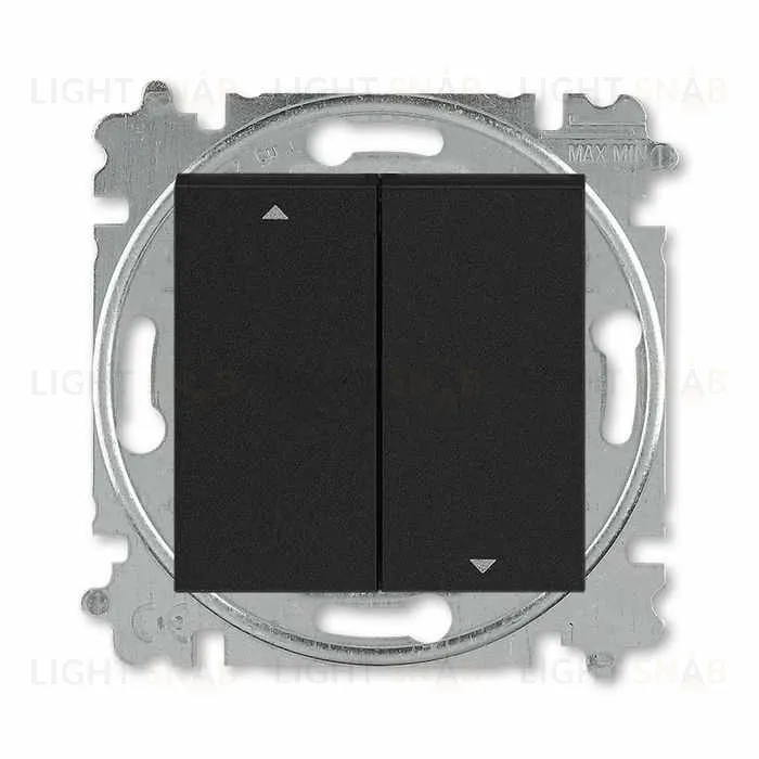 Выключатель управления жалюзи клавишный ABB Levit антрацит-дымчатый чёрный 2CHH598945A6063 2CHH598945A6063