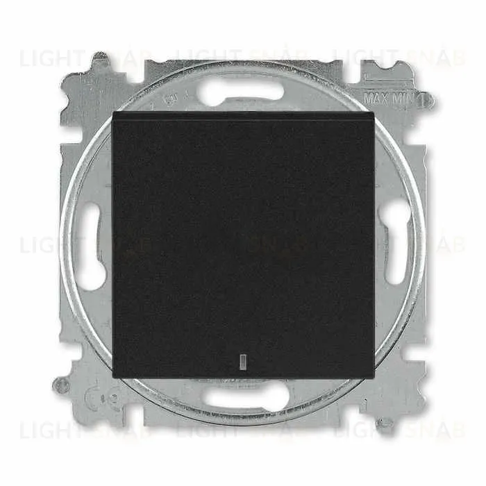 Выключатель одноклавишный с подсветкой ABB Levit, 10 А, антрацит-дымчатый чёрный 2CHH590146A6063 2CHH590146A6063