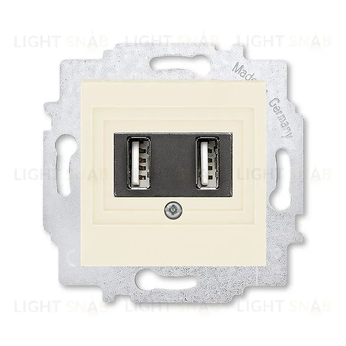 Usb розетка двойная для зарядки (1,4А) ABB Levit, слоновая кость 2CHH290040A6017 2CHH290040A6017